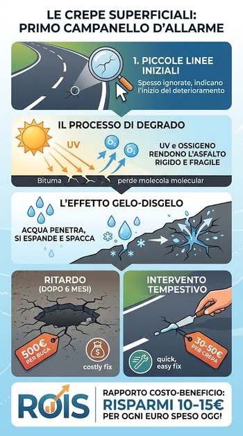 crepe su asfalto segnali