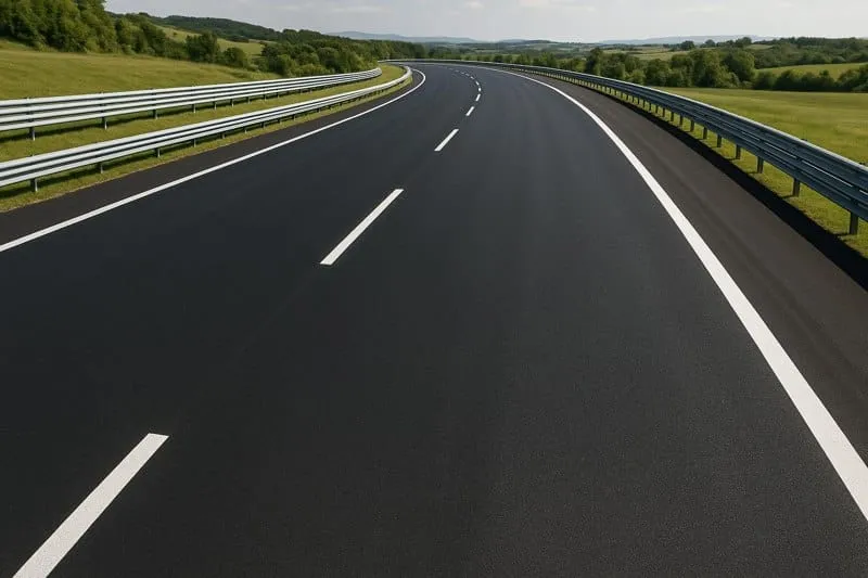 immagine strada realizzata con asfalto con grafene