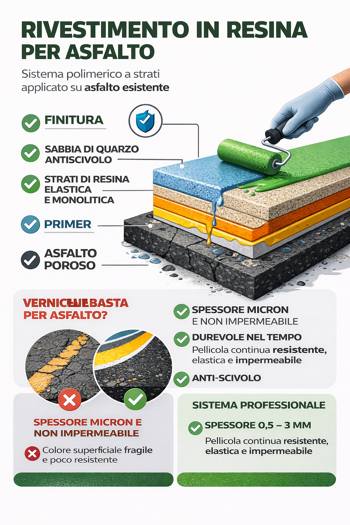 infografica asfalto rivestimento in resina