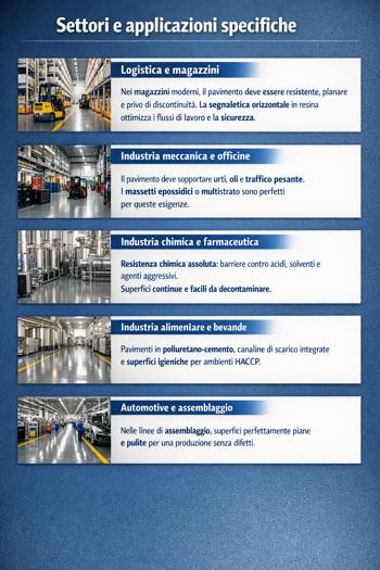 resina settore industriale pavimenti infografica